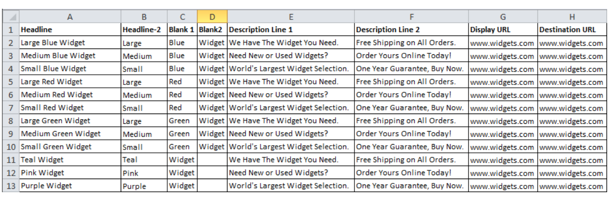 Image of excel work