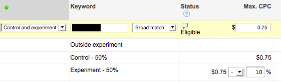 Applying Experimental Changes in an AdWords Campaign Experiment