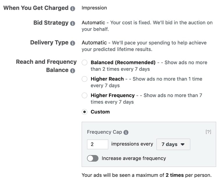 Facebook Ads Frequency Capping
