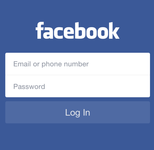 Image of Facebook login