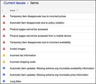 Image of Merchant Center feed issues