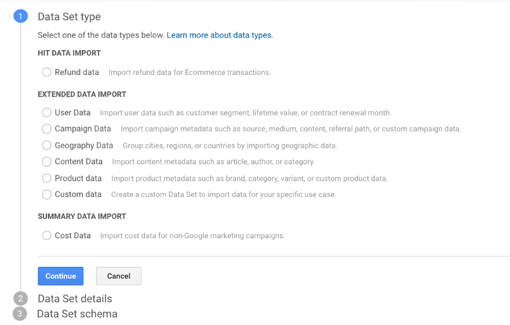 Google Analytics import