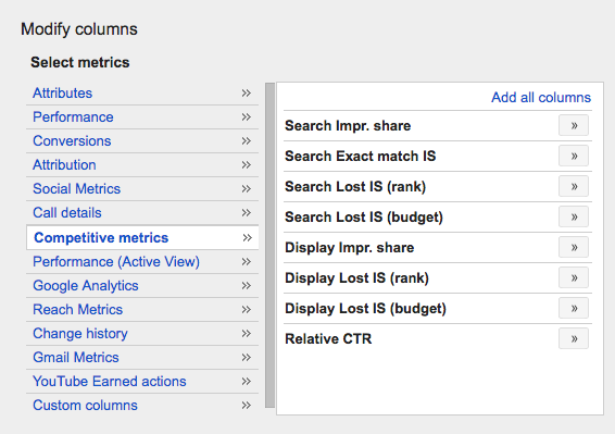 Image of column setup