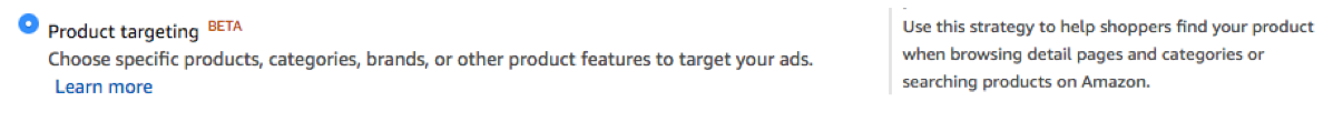 Amazon Product Targeting