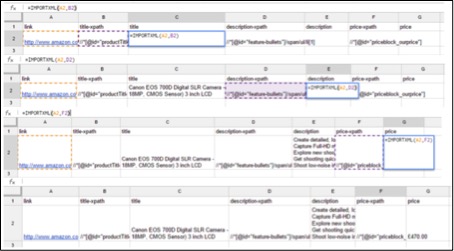 Image of product feed via excel