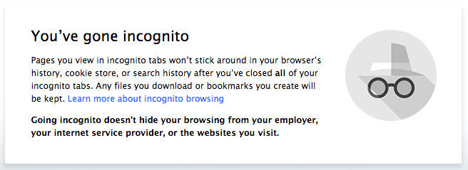 google chrome incognito