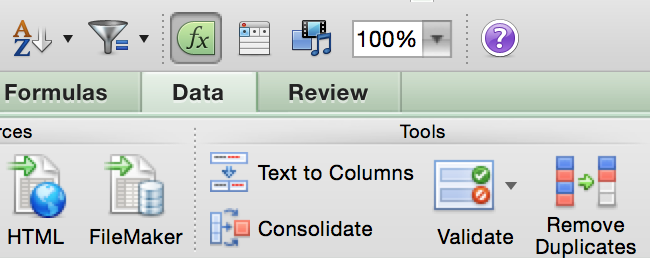 Image of Excel data