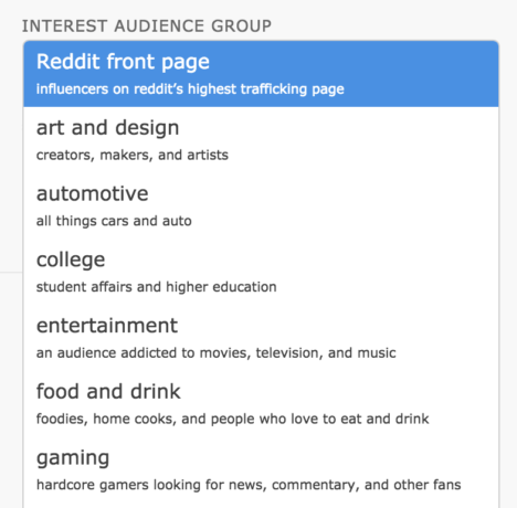 Reddit interests