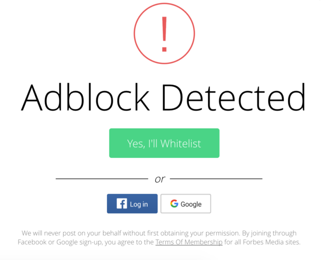 Adblockers detected