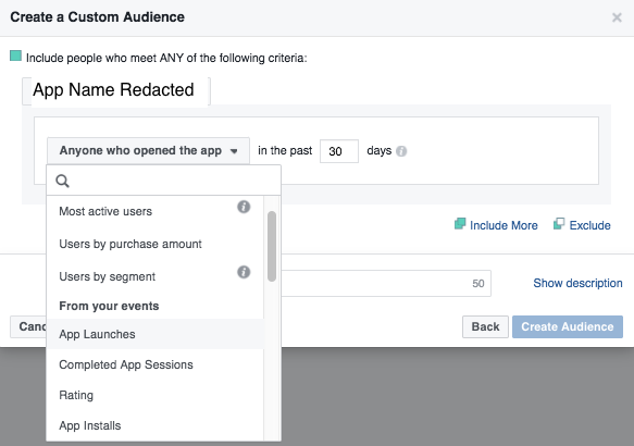 Creating a custom audience