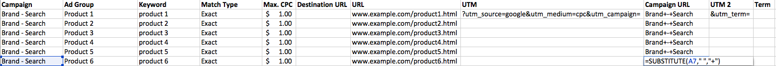 The Excel Subsitute function in action.