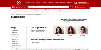 Image of Target landing page