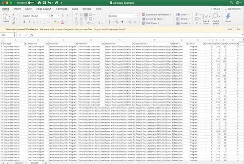 ad-copy-excel-spreadsheet