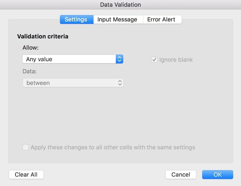 data validation helper in excel