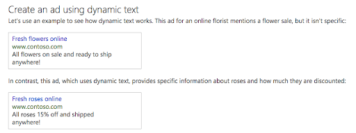Google Ads static ad versus dynamic ad example