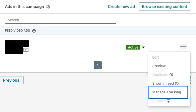 linkedin ads tracking management