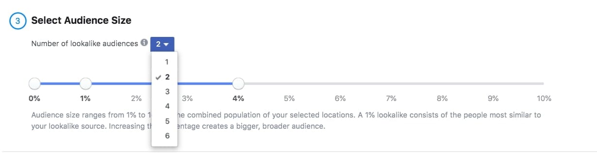 select custom audience size facebook ads