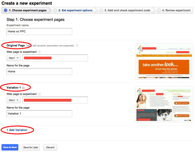 3- create analytics experiments