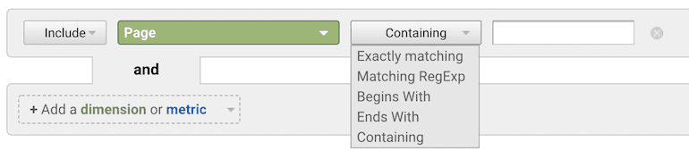 Advanced Filter Dimension Options