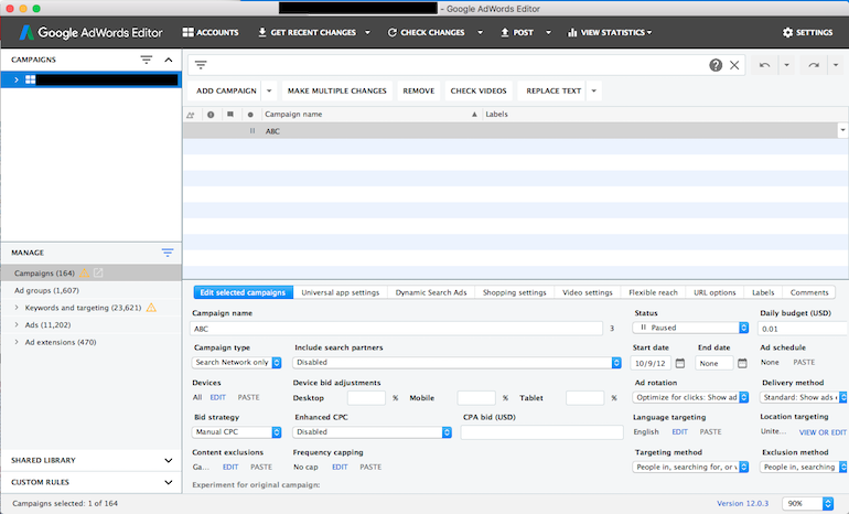 AdWords Editor 12