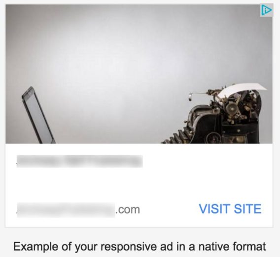 Example of a responsive ad in a native format