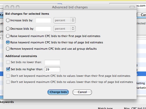 PPC Advanced Bid Changes