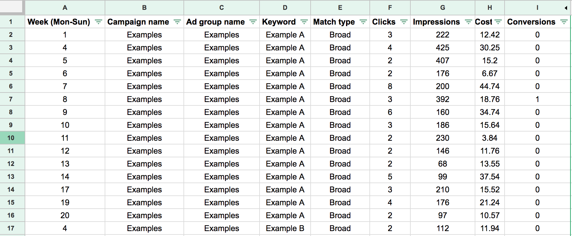 Pull raw data into Excel