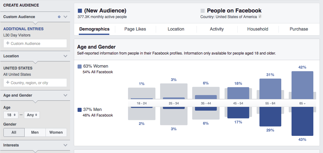 Facebook audience insights