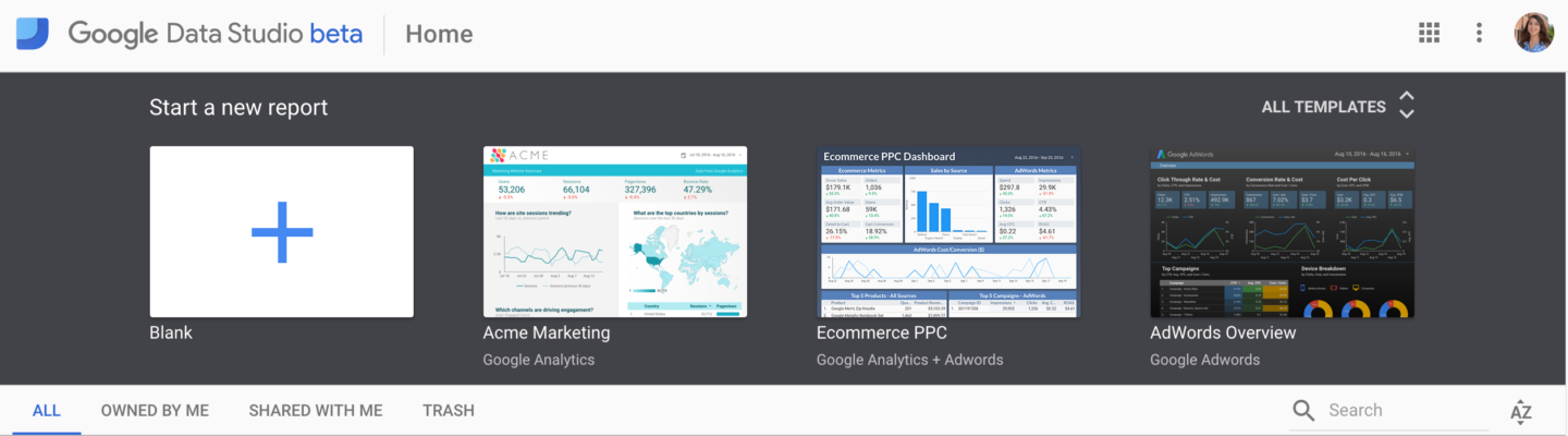 Creating Data Studio templates