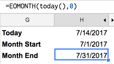 End of Month Formula