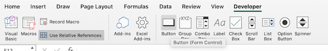 create a button in excel to automate macro