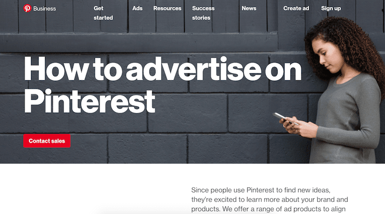 homepage pinterest ads