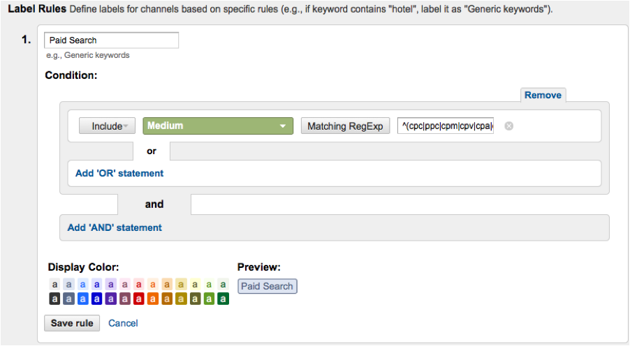 Paid Search Label Rules