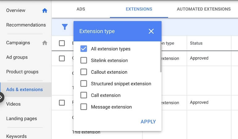 Google Ads Extensions