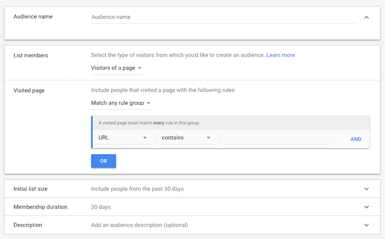 new google ads remarketing audience setup