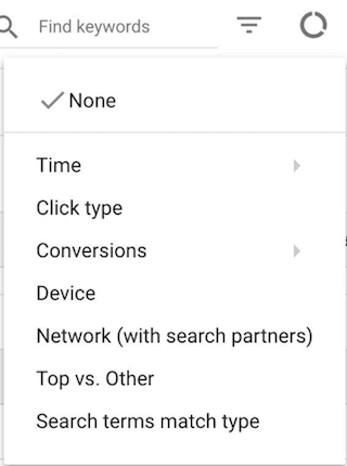 Segmentation options